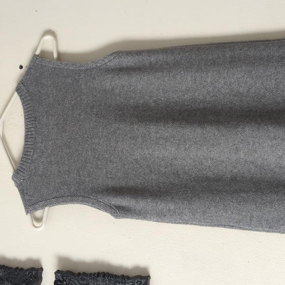 HP. Joseph Asymmetric Waist Drop Midi Dress In Grey - Picture 8 of 14